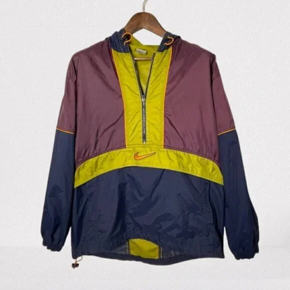 Vintage 90's Y2K Nike White Label Colorblock Windbreaker Hoodie Large - Picture 7 of 7